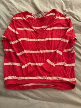 We The Free Red & White Striped Long-Sleeve Tee